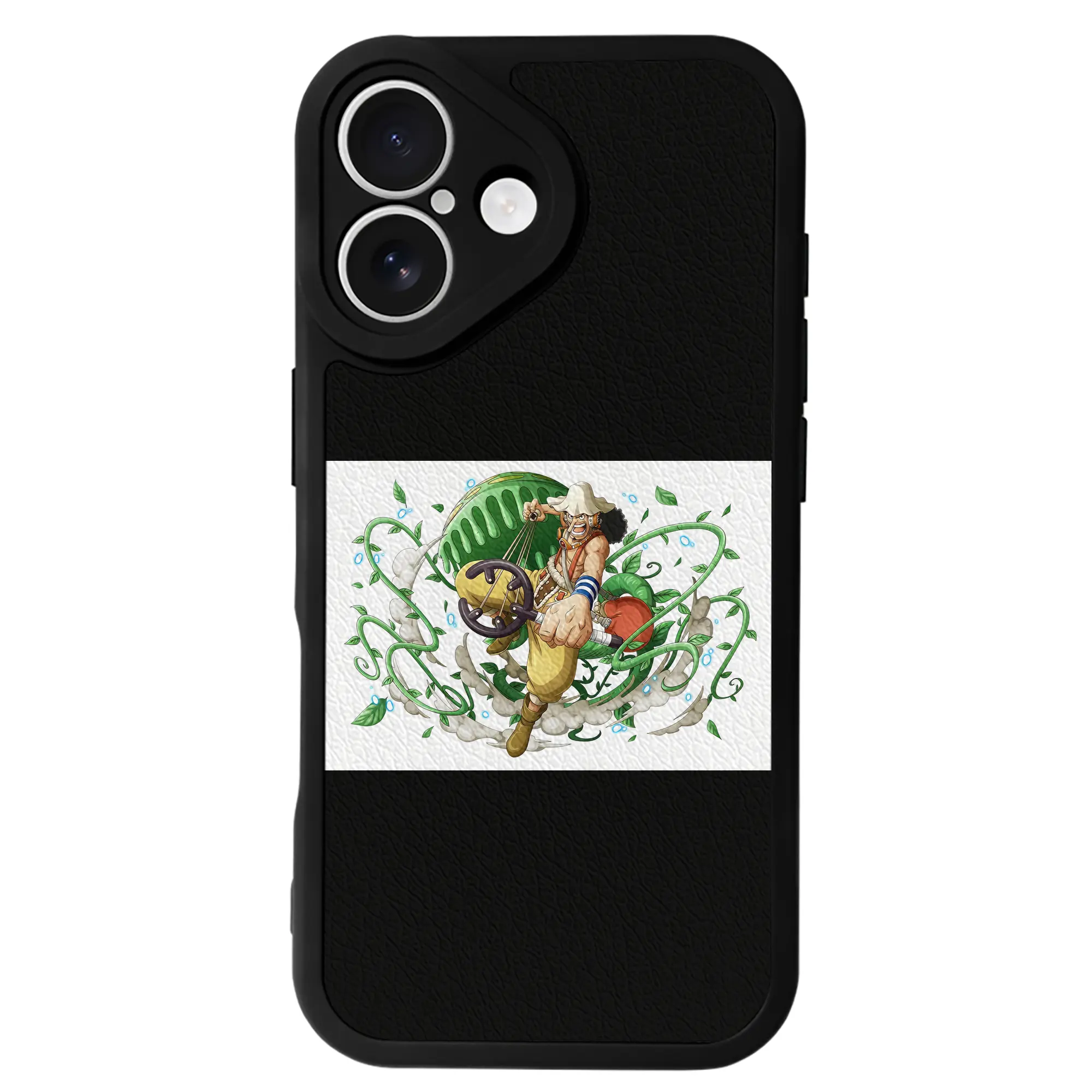 ワンピース グッズ ウソップ - IPhone 16シリーズ対応 ・ シリコンスマホケース ・ レザー調 ・ 高精度フィット ・ 耐衝撃 ・ ワイヤレス充電対応 ・ 精密カット